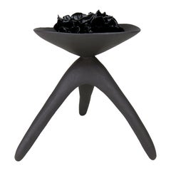 Hand Built Ceramic Challis, Matte with Black Glazed Interior