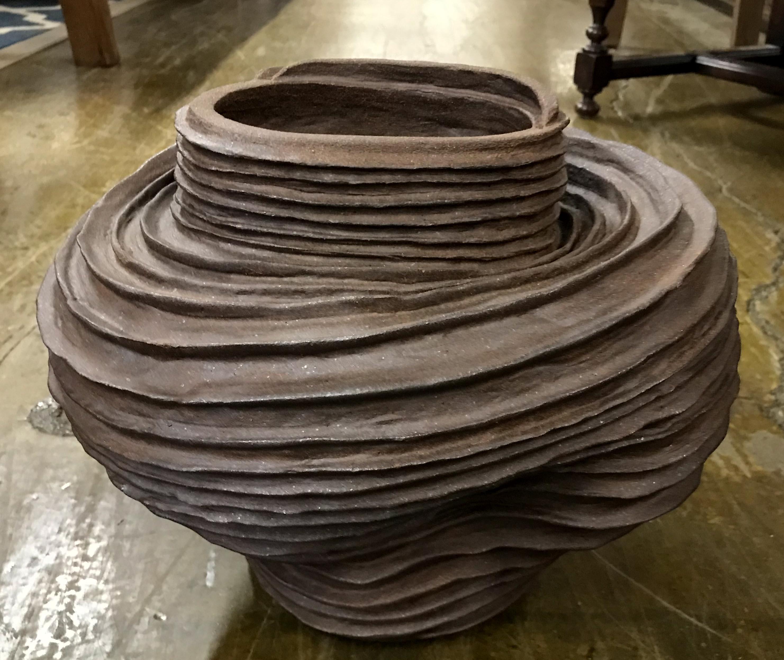 Hand Built Ceramic Planter or Vase For Sale at 1stDibs