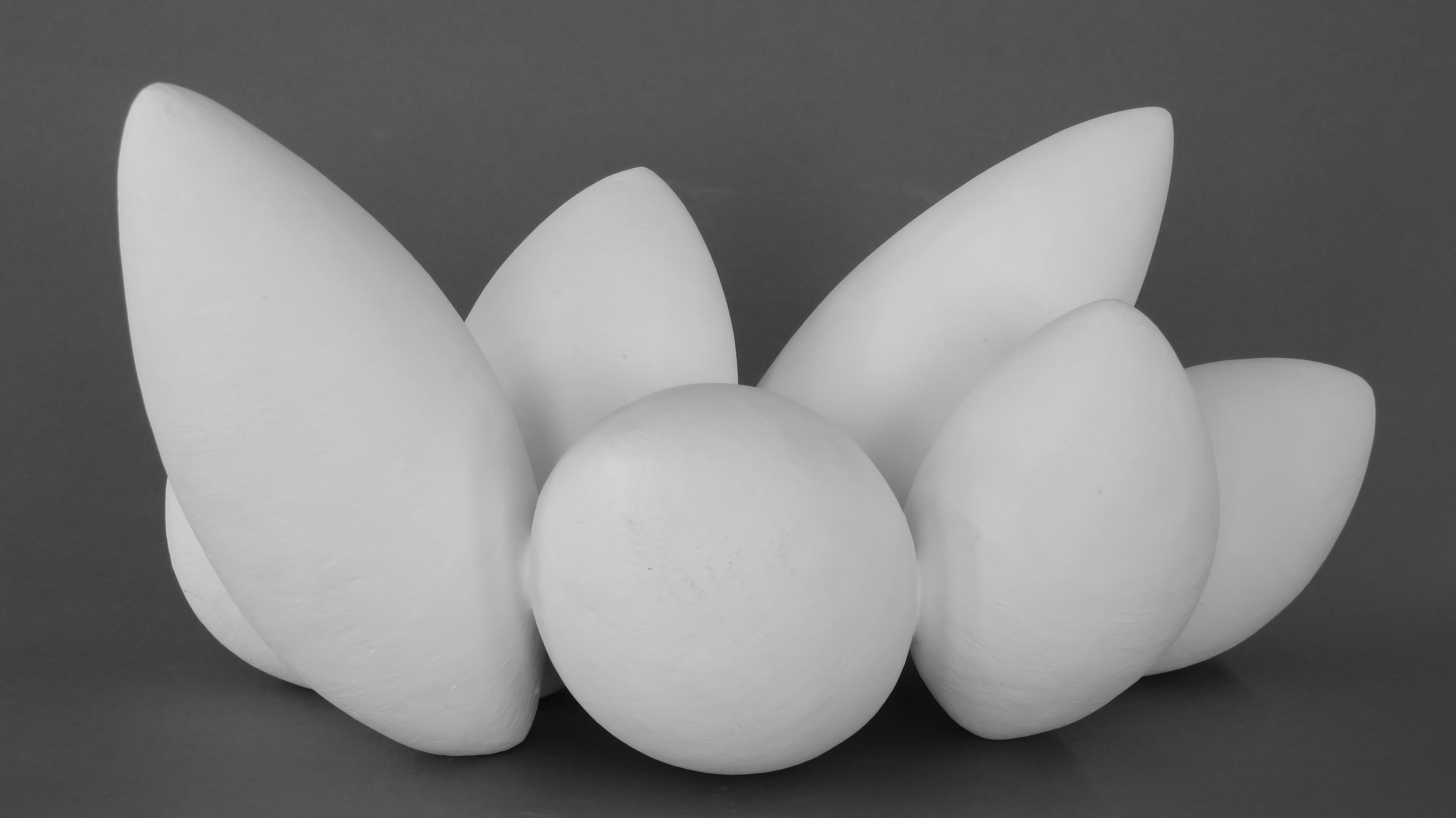 Organic Modern White Ceramic Composite Sculpture 