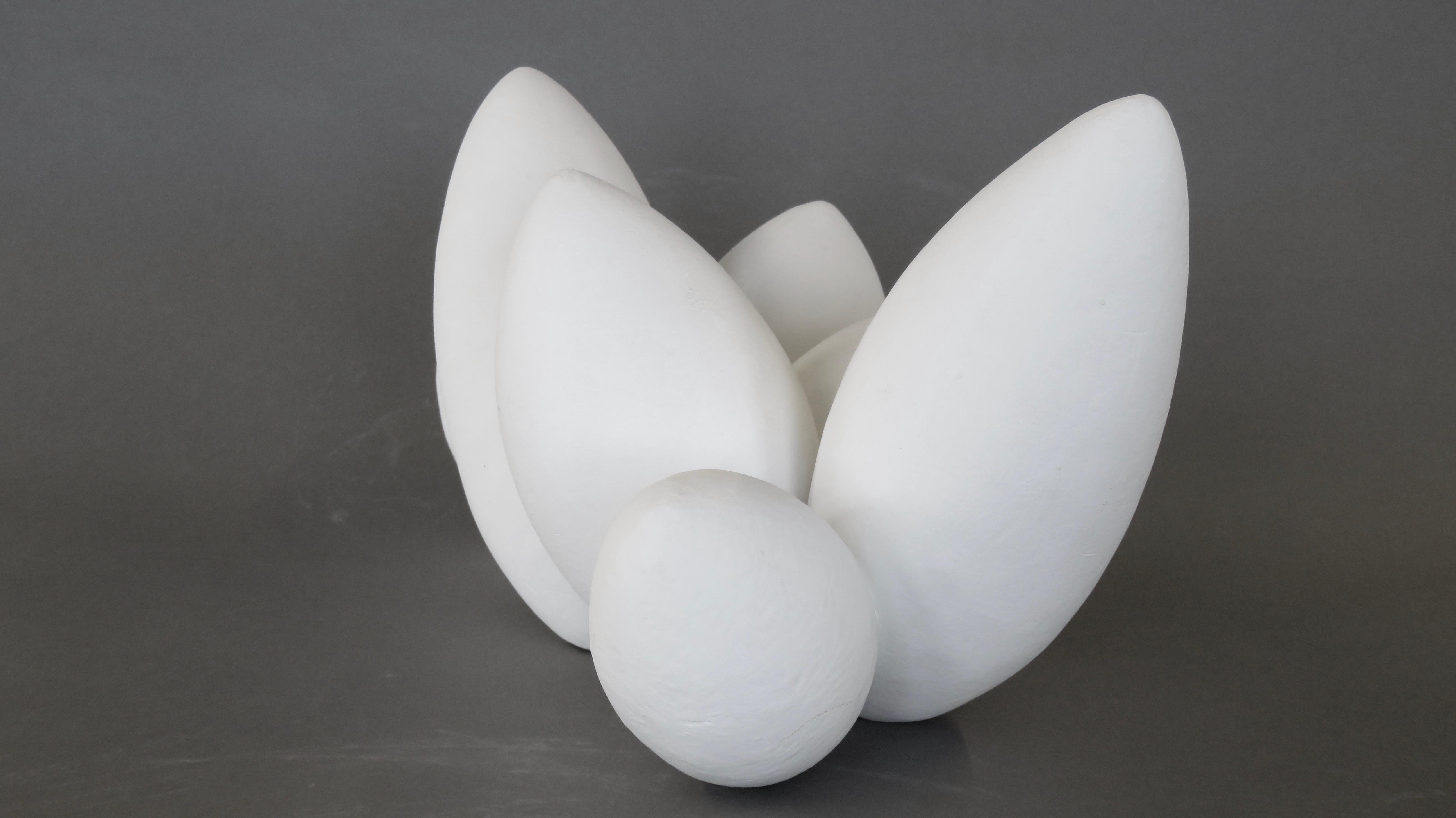 Hand-Crafted White Ceramic Composite Sculpture 