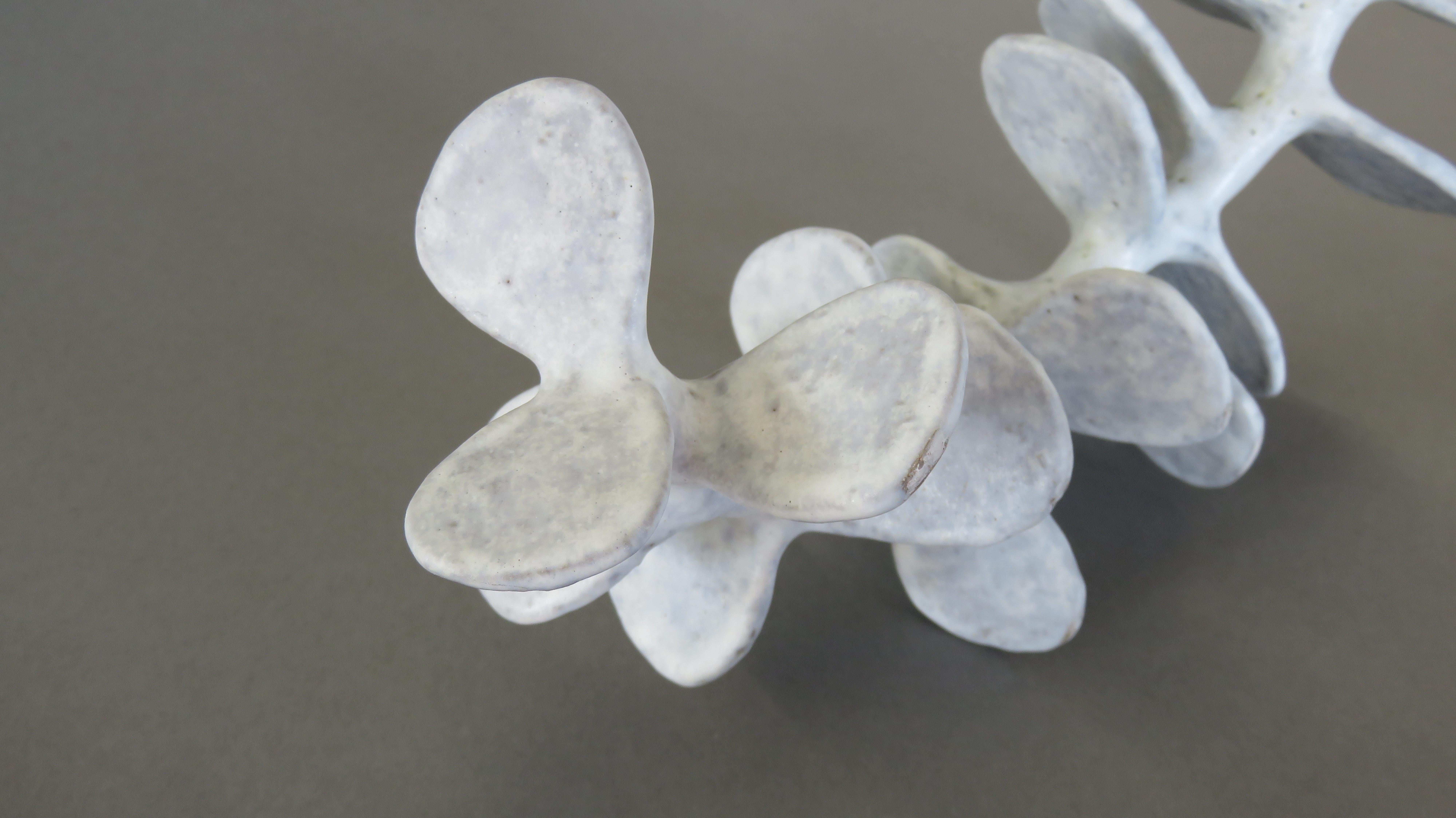 Handbuilt Ceramic Sculpture, Standing Skeletal Spine in Soft White Glaze 8