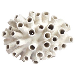 Hand-Built Ceramic White Contemporary Sculpture Goso-Goso by Yuko Nishikawa