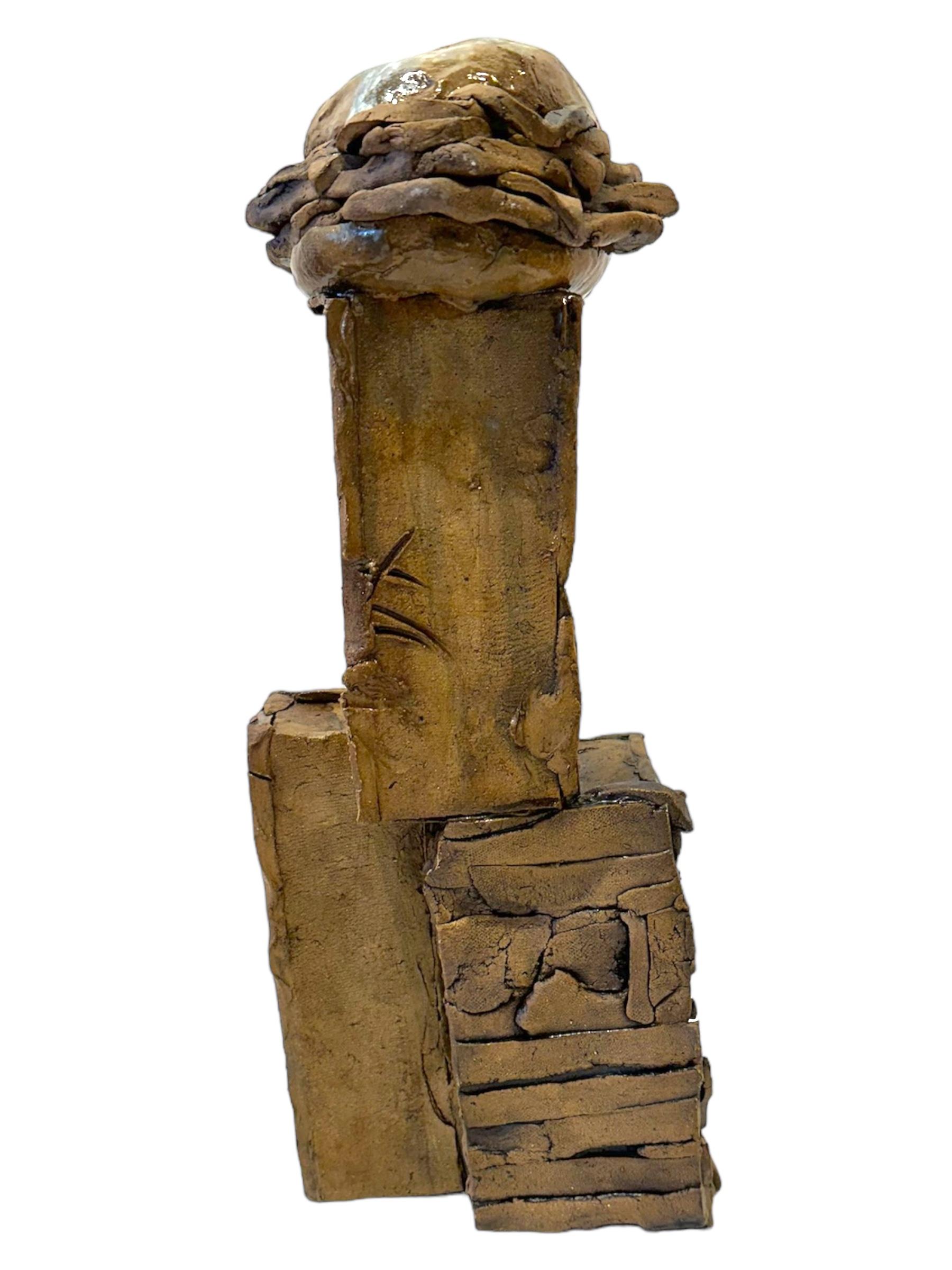 Hand-Crafted Hand Built Earthenware Monument to a Hamburger For Sale
