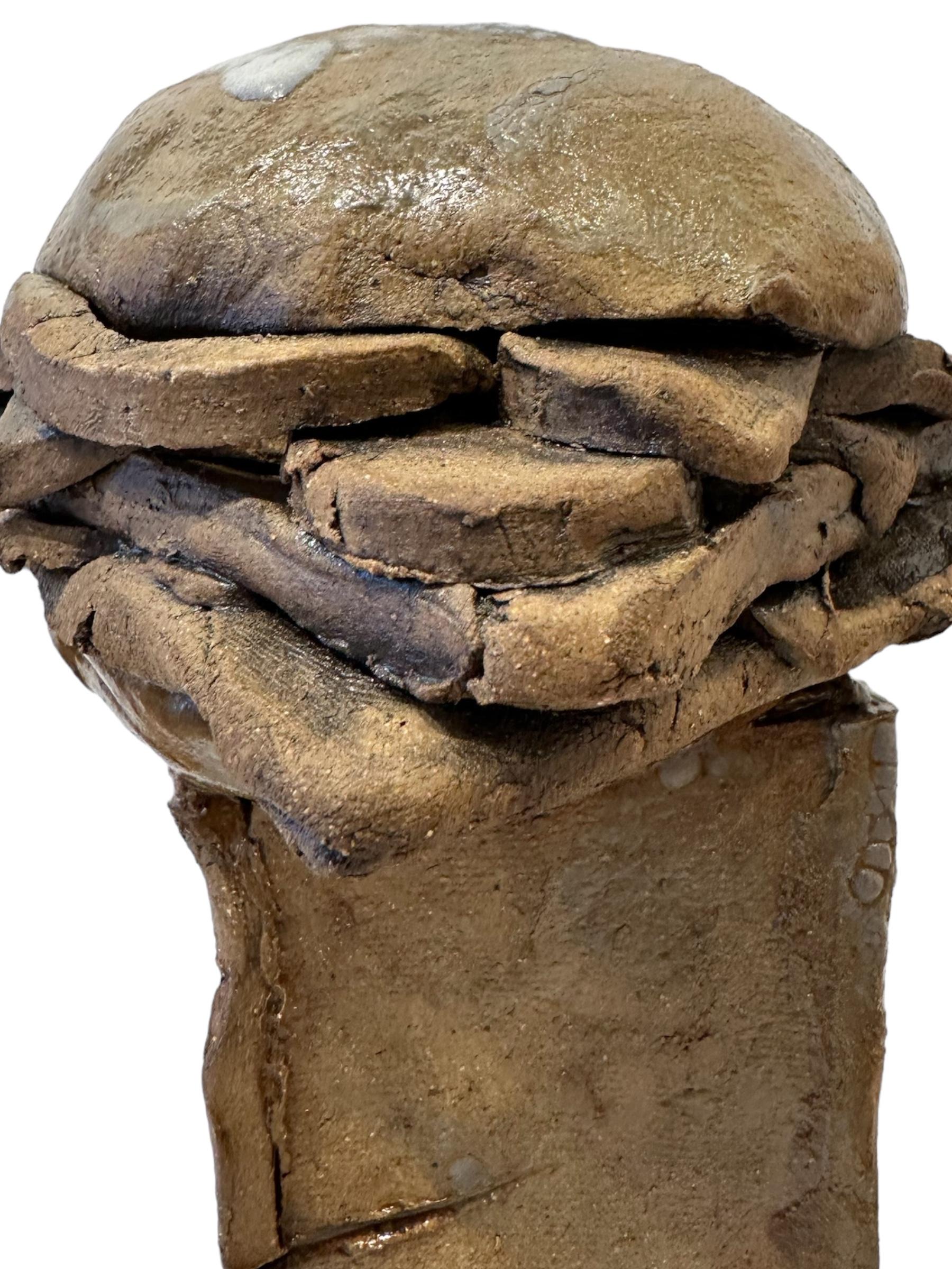 Hand Built Earthenware Monument to a Hamburger For Sale 1