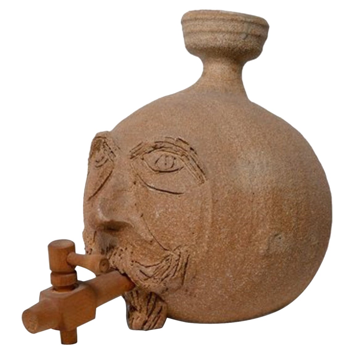 Vintage Keramik Gesicht Wasserspender im Angebot