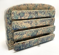 Boîte à bijoux à tiroirs en céramique émaillée fabriquée à la main par l'artiste de Floride Rexx Fischer