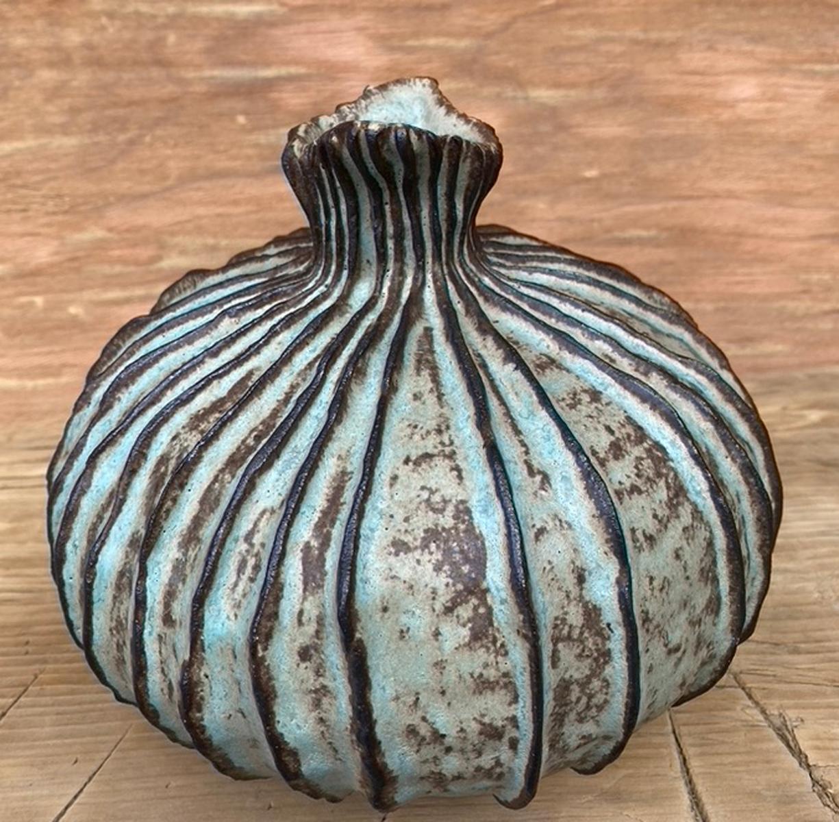 American Hand Built Glazed Ceramic Vase