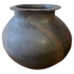Antique Hand Built Glazed Ceramic Vessel