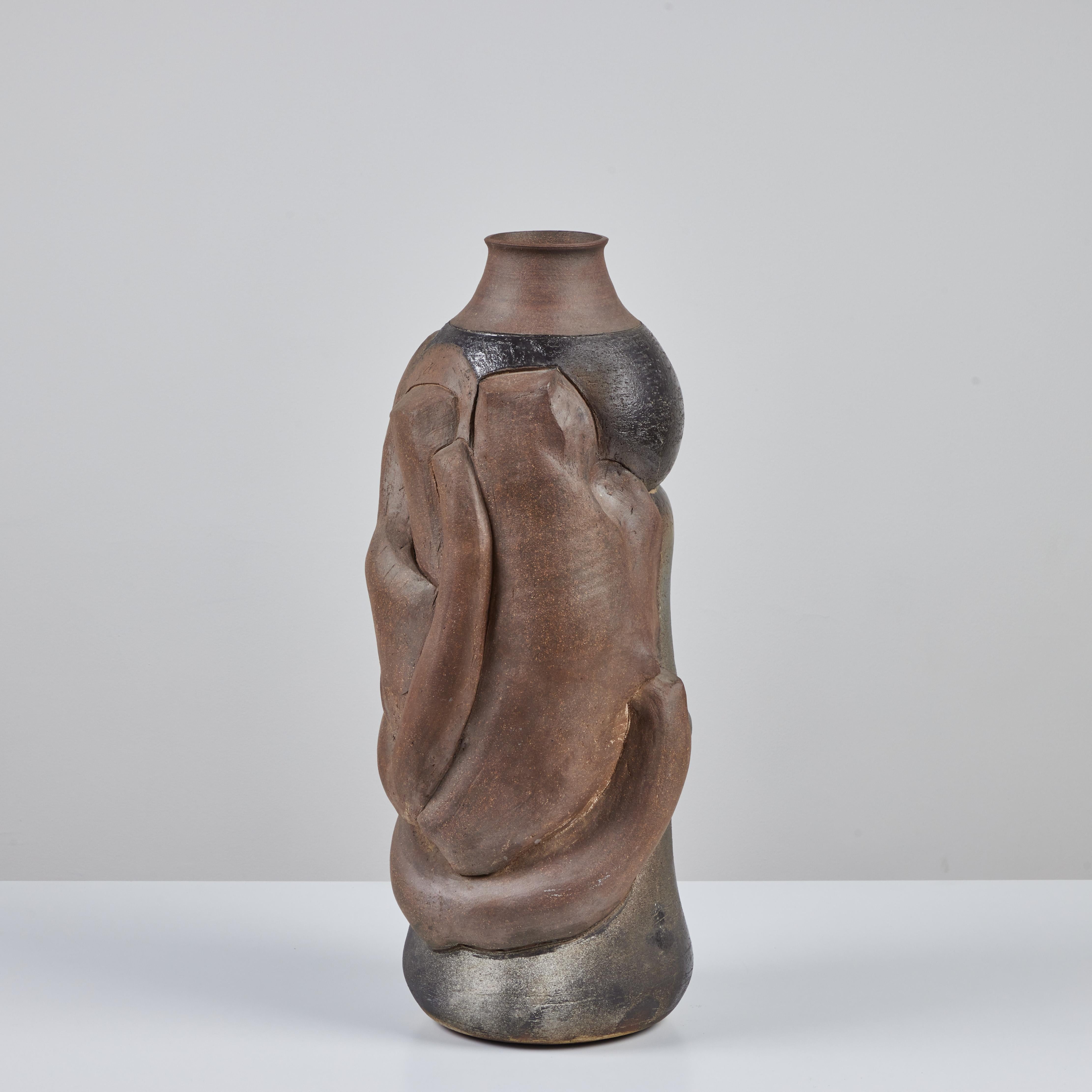 Hand Built Large Abstract Stoneware Vessel For Sale at 1stDibs