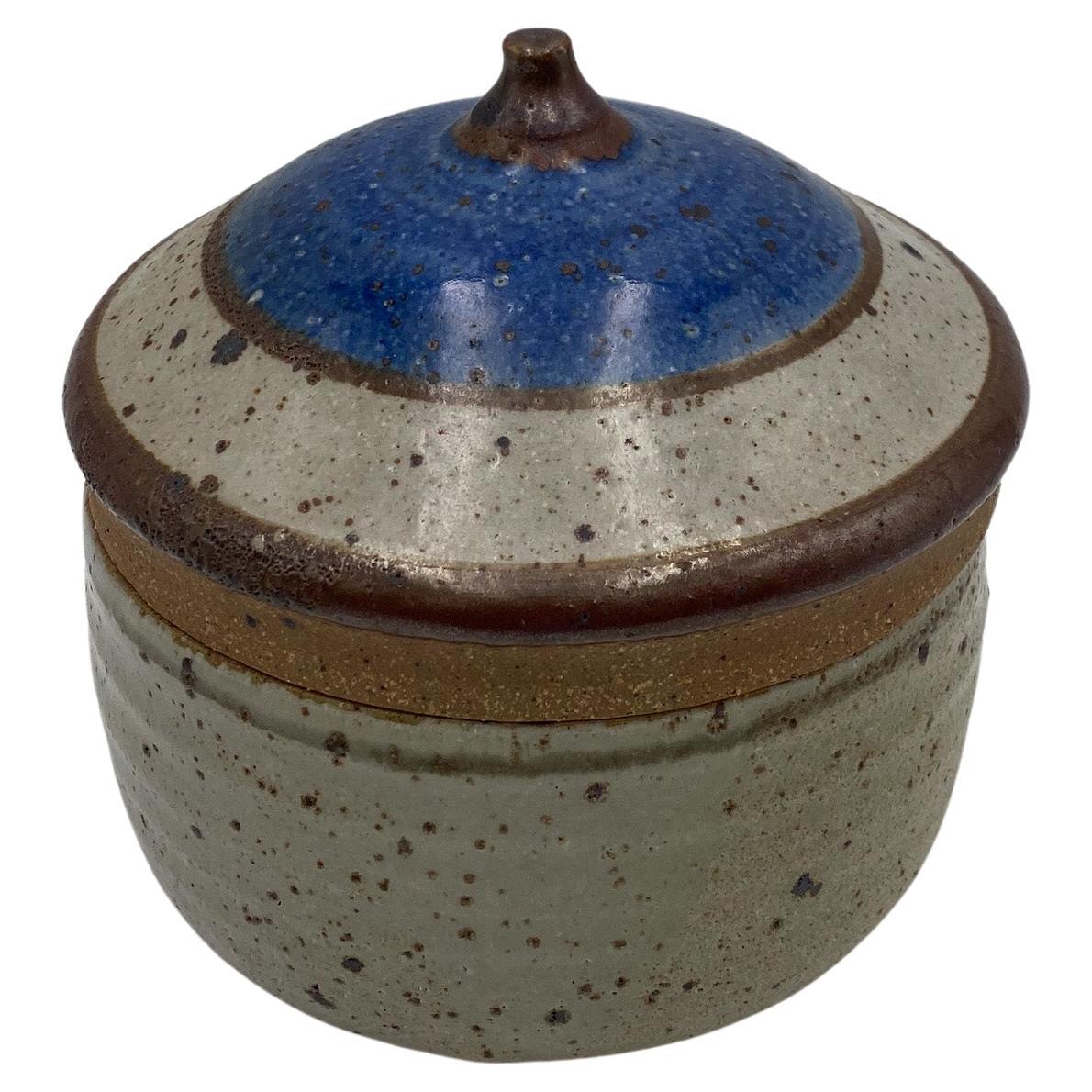 Hand Built Lidded Ceramic Studio Pottery Jar, 1970's 