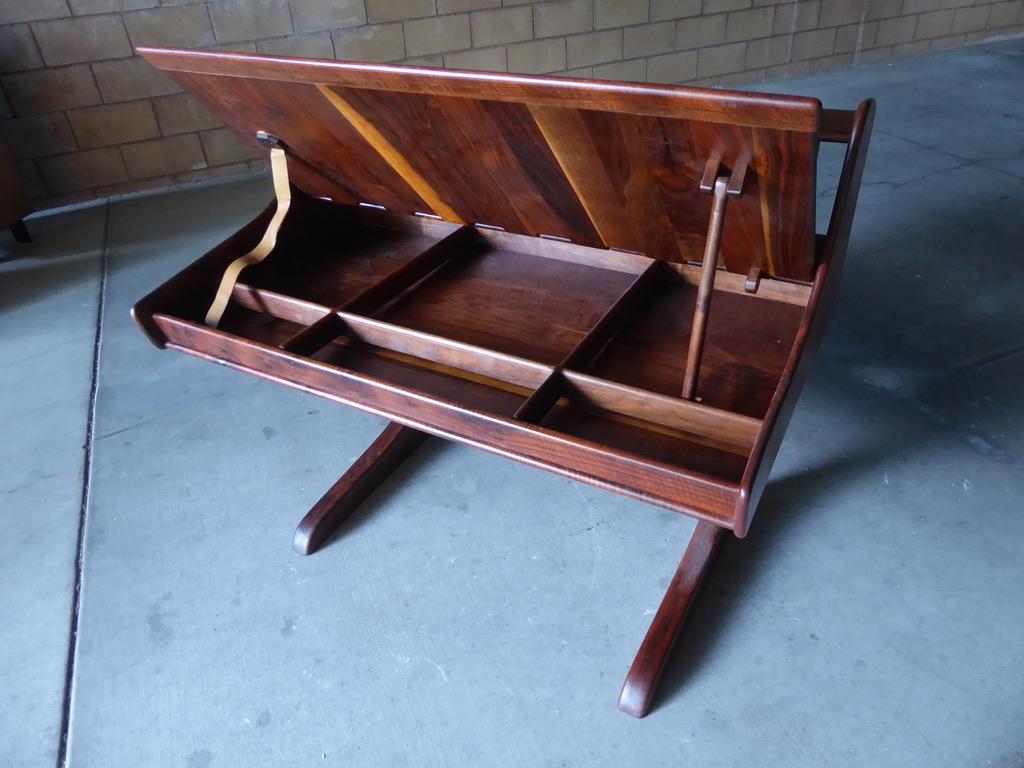 Hand Built Lift-Top Desk and Chair by California Artist Dale Holub circa 1970s For Sale 3