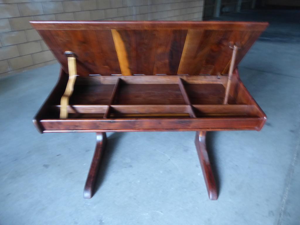 Hand Built Lift-Top Desk and Chair by California Artist Dale Holub circa 1970s For Sale 4