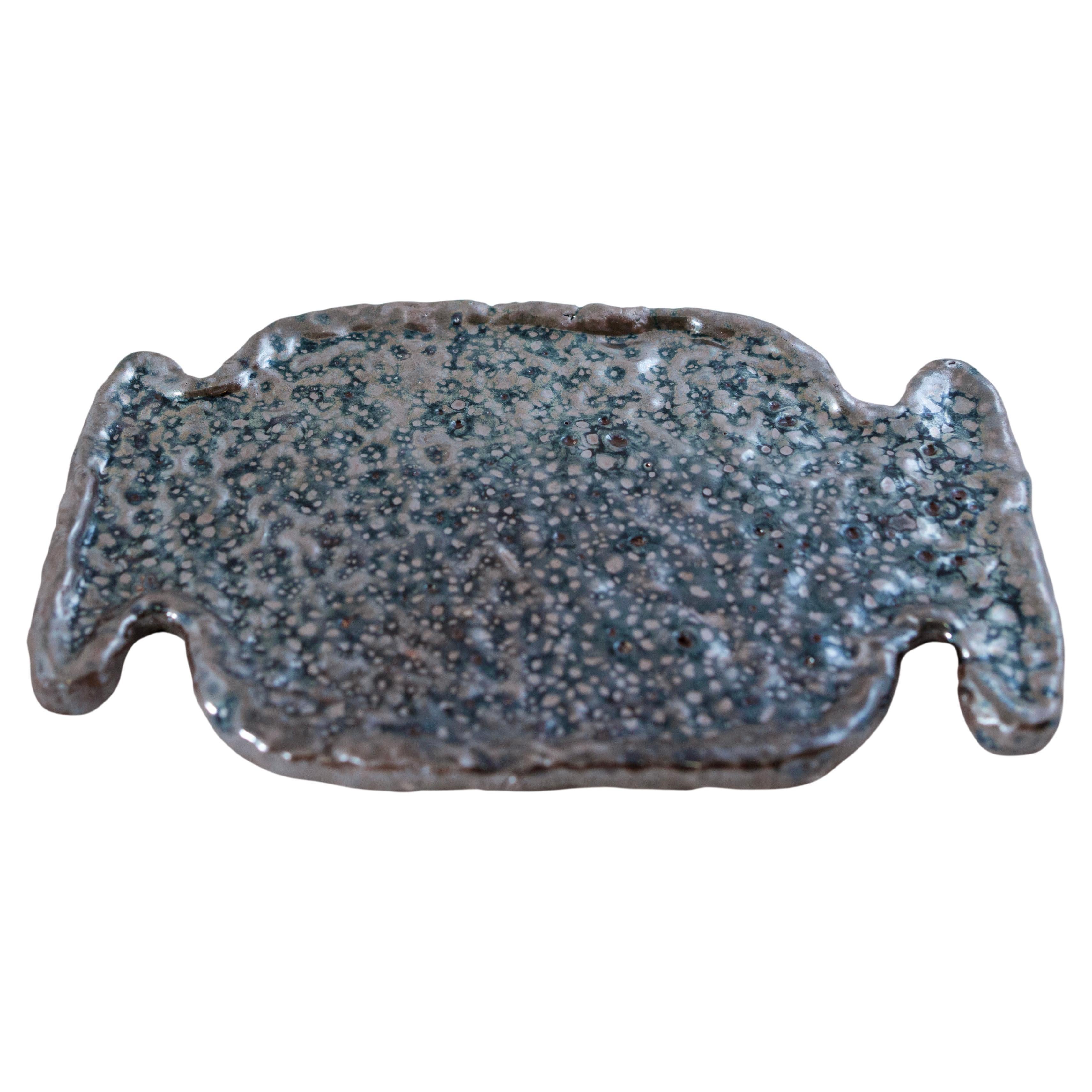 Hand Built Oil Spot Plate, from Shigaraki Series