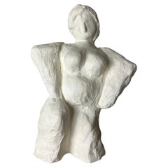 Hand-Built Plaster Sculpture, Post-Modern Female Form, USA, 1992