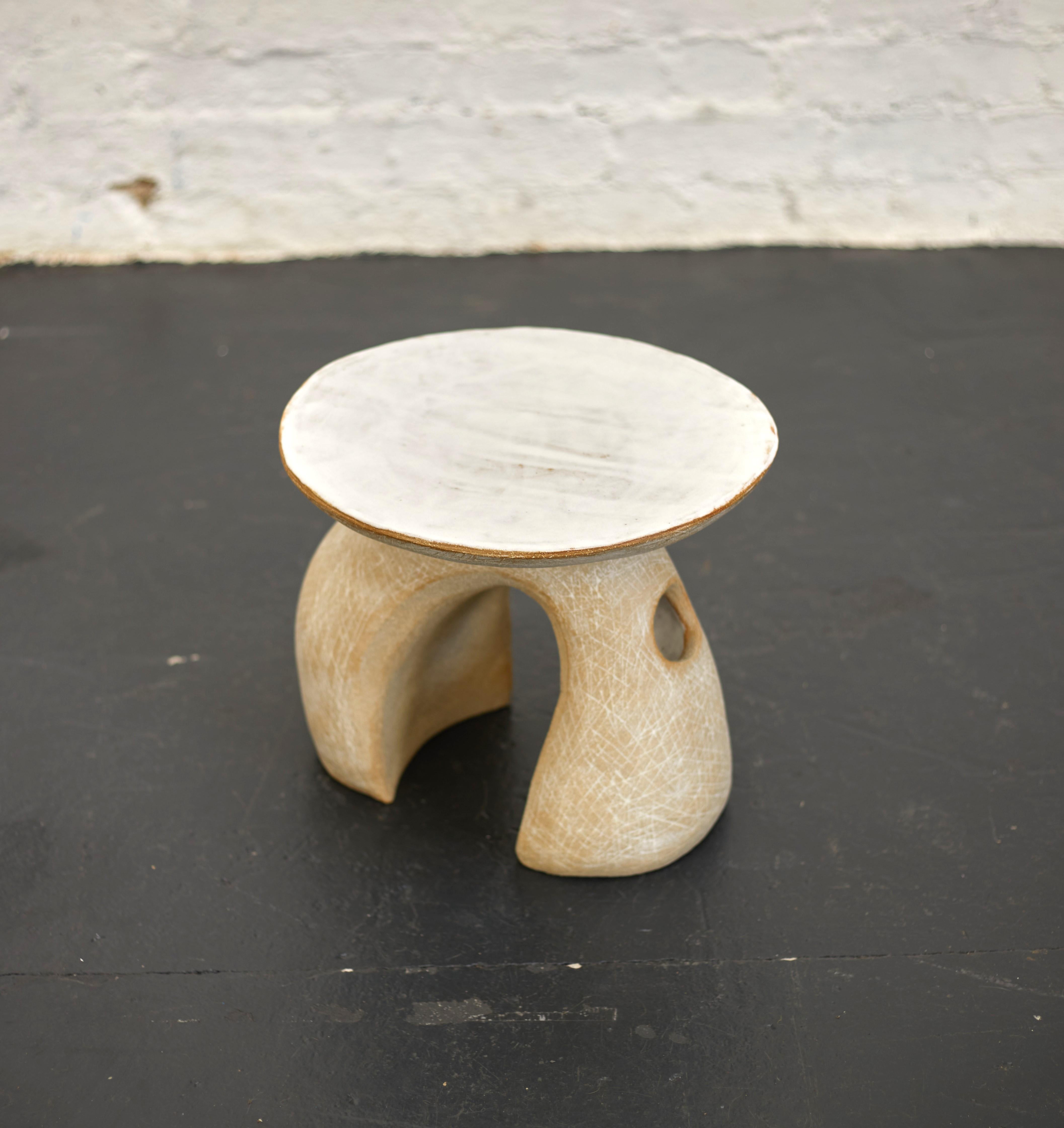 Hand Built Sculptural Ceramic Side Table In New Condition For Sale In London, GB