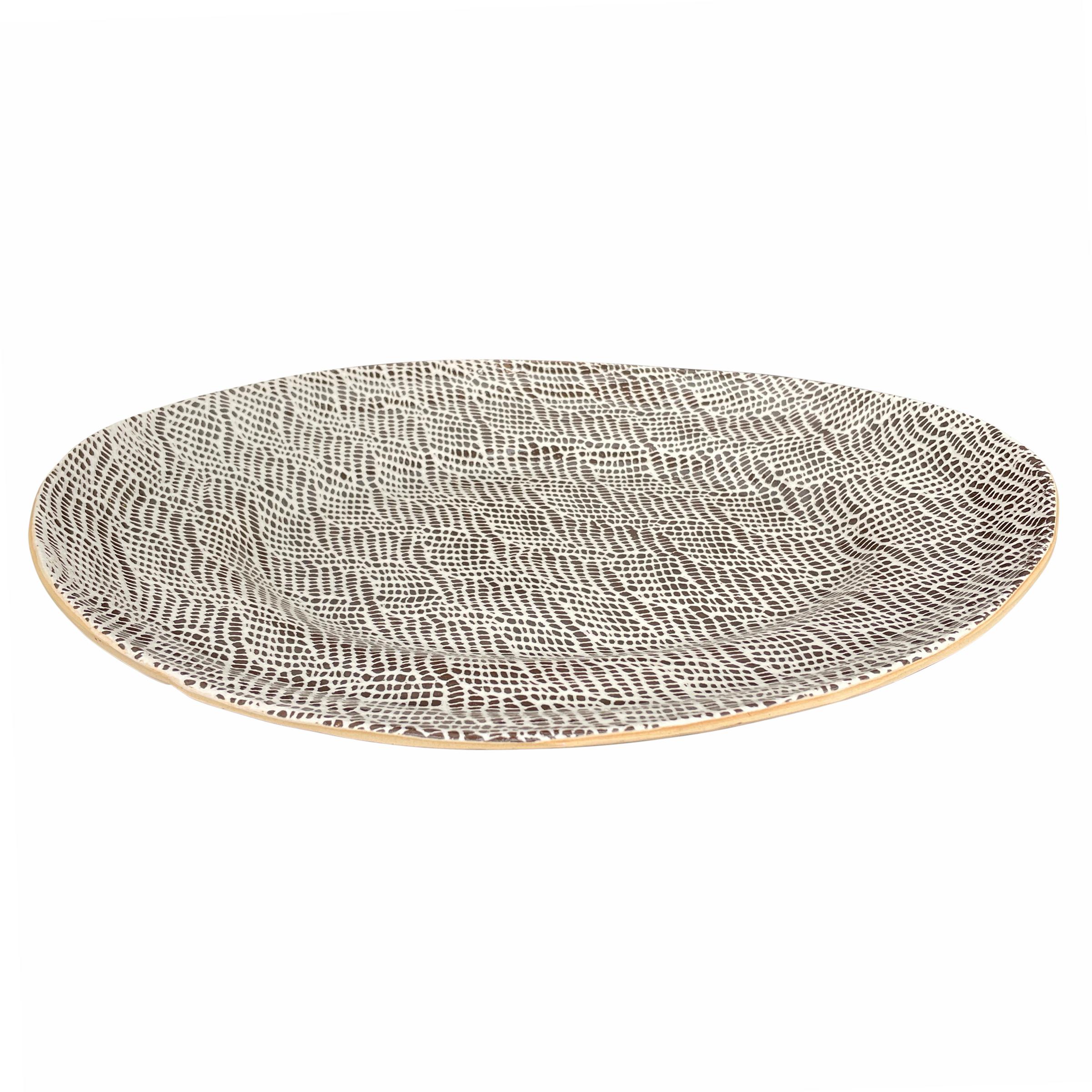 Handgefertigte Studio-Keramikplatte (Glasiert) im Angebot
