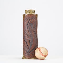 Hand-Built Studio Pottery Vase with Raised Details