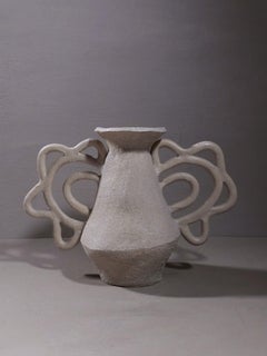 Hand-Built Vase with Intricate Handles