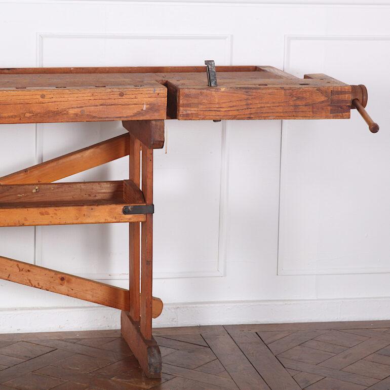 Hand-Built Workbench with Two Vices 1