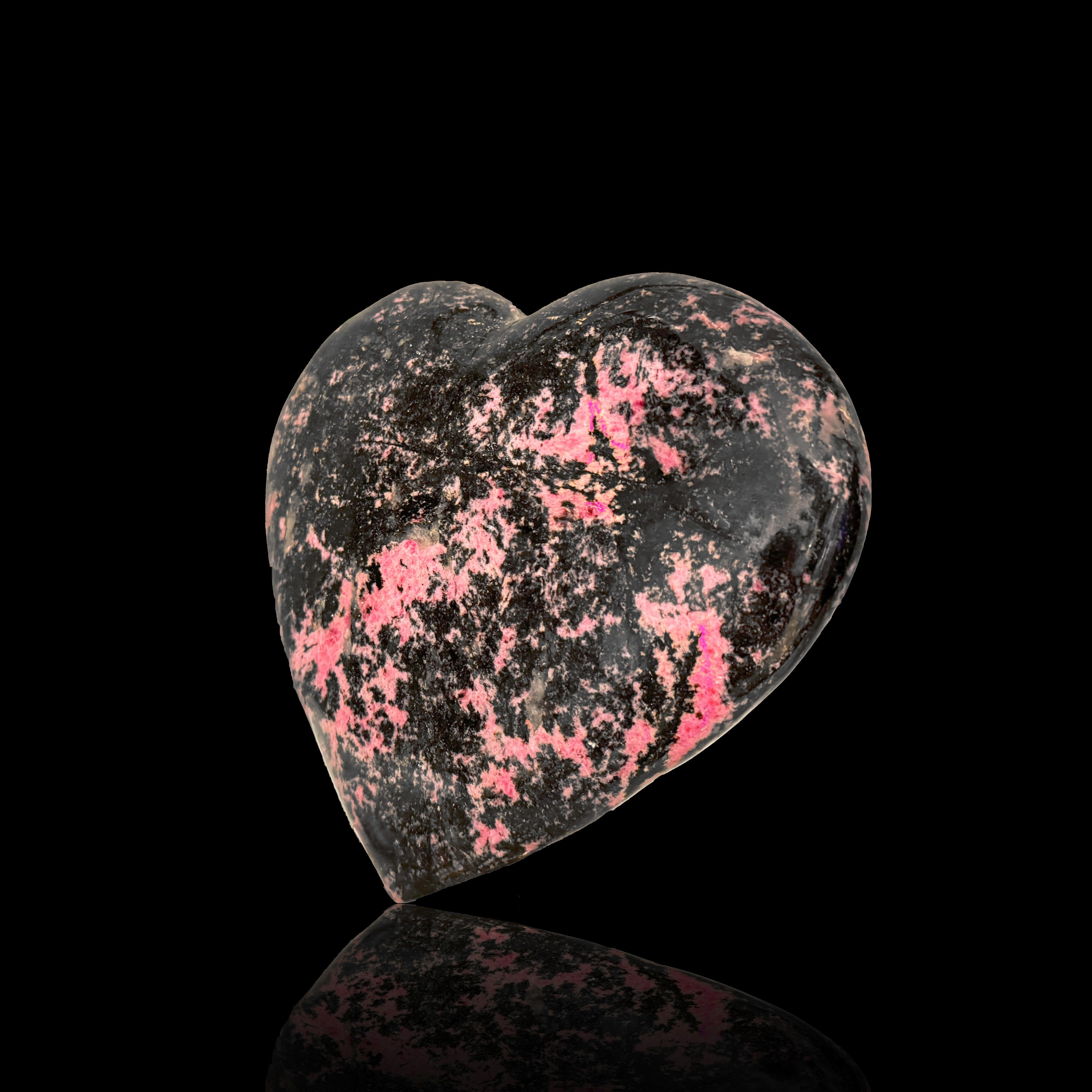 Brazilian Hand-Carved 11.5 Lb. Rhodonite Heart From Brazil For Sale