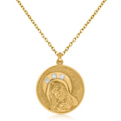 Hand Carved 18K Yellow Gold Jesus Medallion Custom Made for the Pope of Vatican