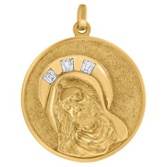 Médaillon de Jésus en or jaune 18 carats sculpté à la main, fabriqué sur mesure pour le pape du Vatican