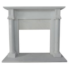 Vintage Hand Carved 19th Century English Style Marble Fire Surround