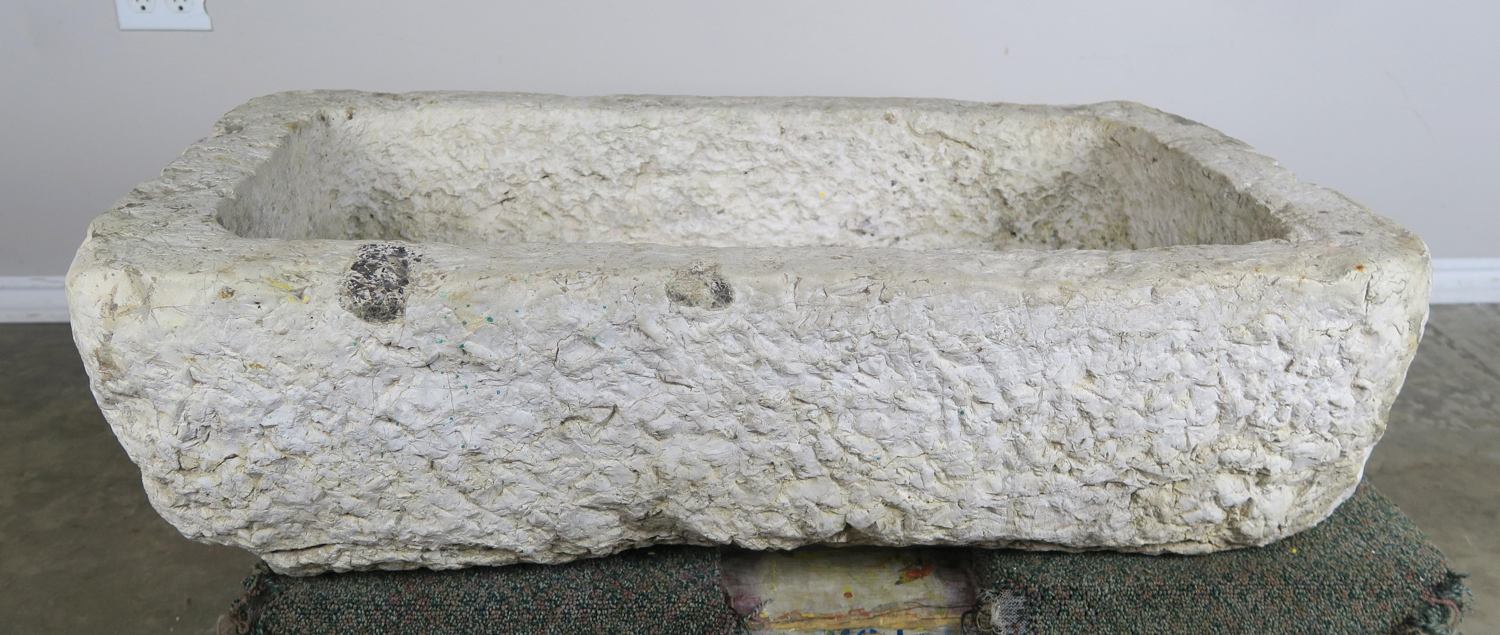 Hand Carved 19th Century French Limestone Sink 6