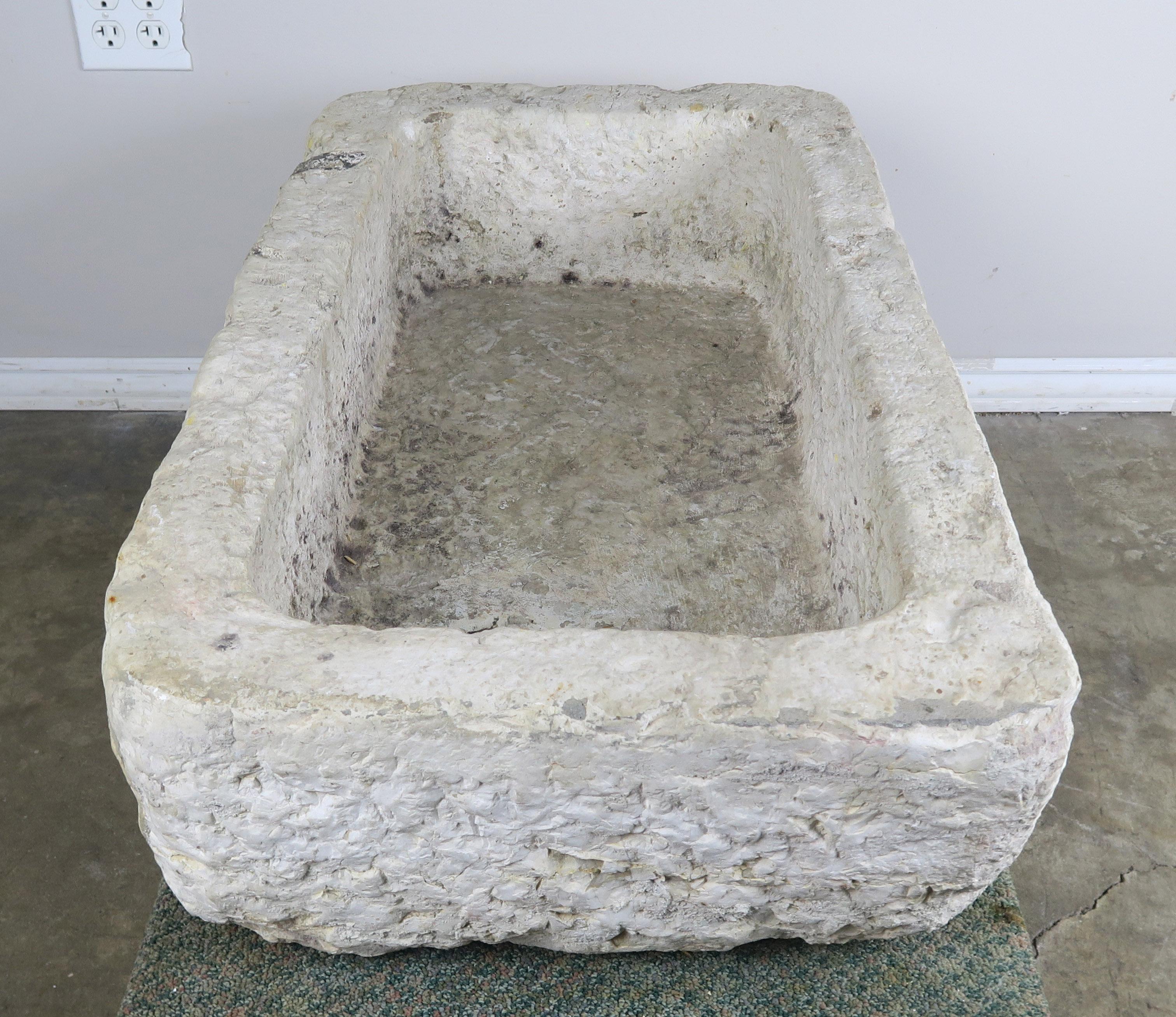 Hand Carved 19th Century French Limestone Sink 4