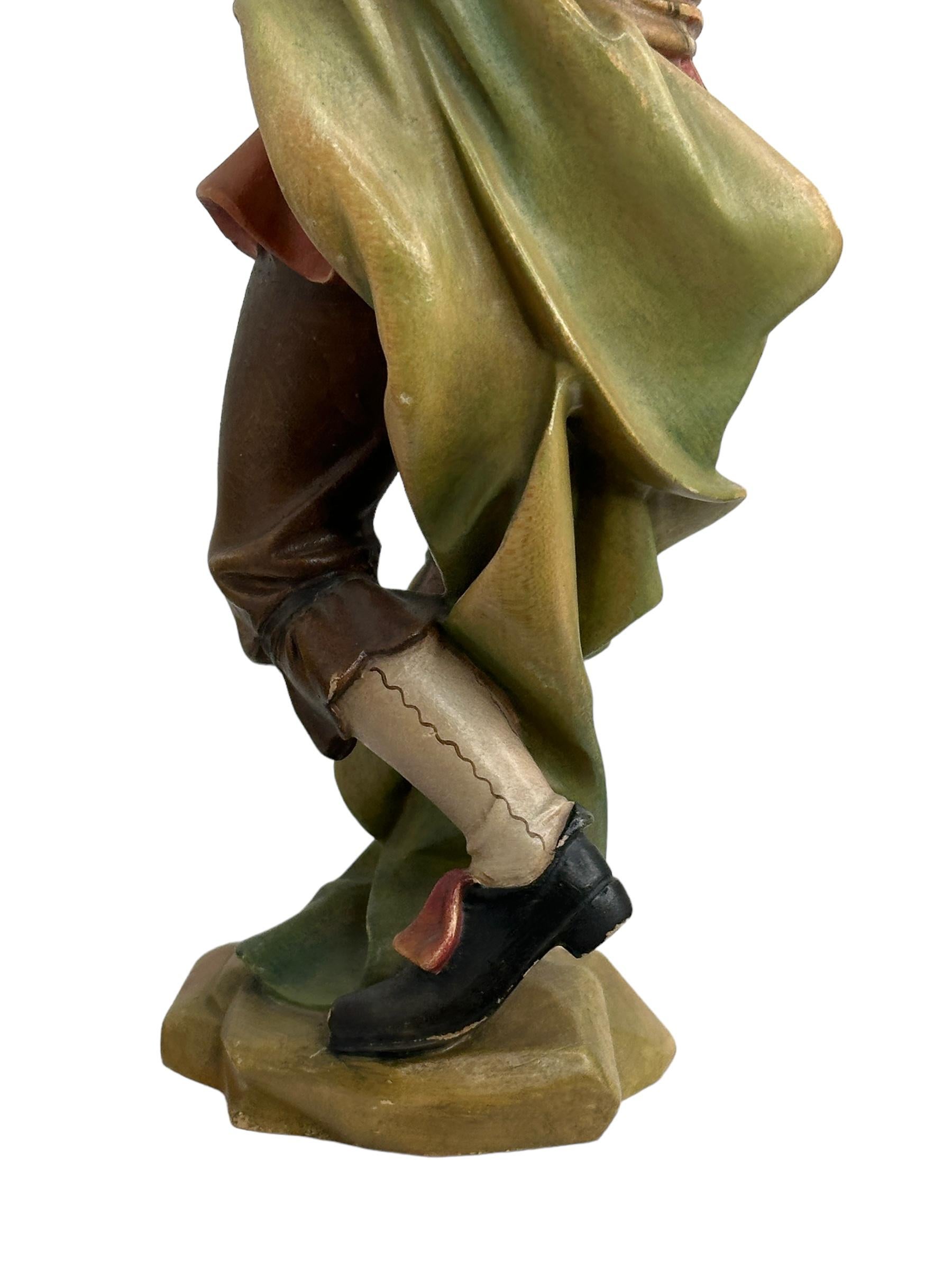 Hand Carved 20th Century Wooden Musician Figure by ANRI, Italy For Sale 2