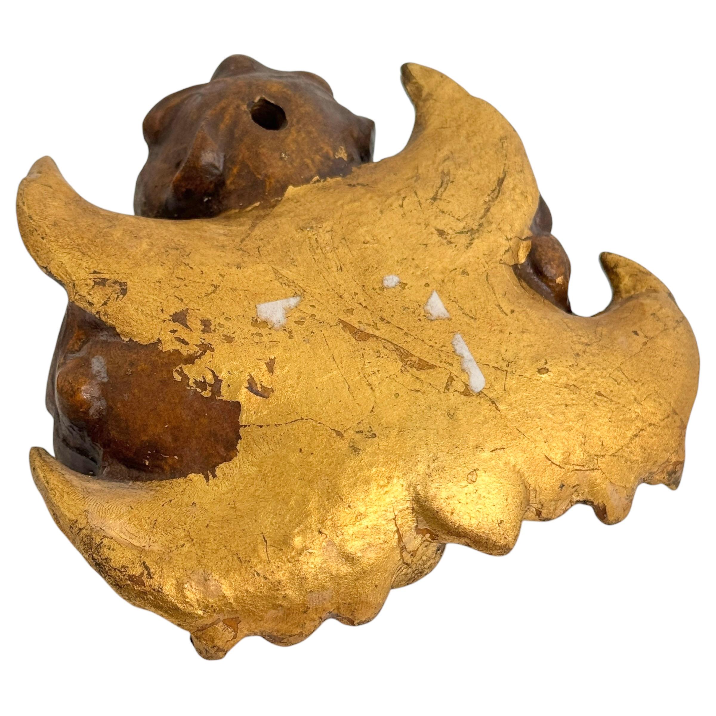 Handgeschnitzter Holz-Engelkopf aus dem 20. Jahrhundert mit drei Putten, Vintage, Deutsch im Angebot 2