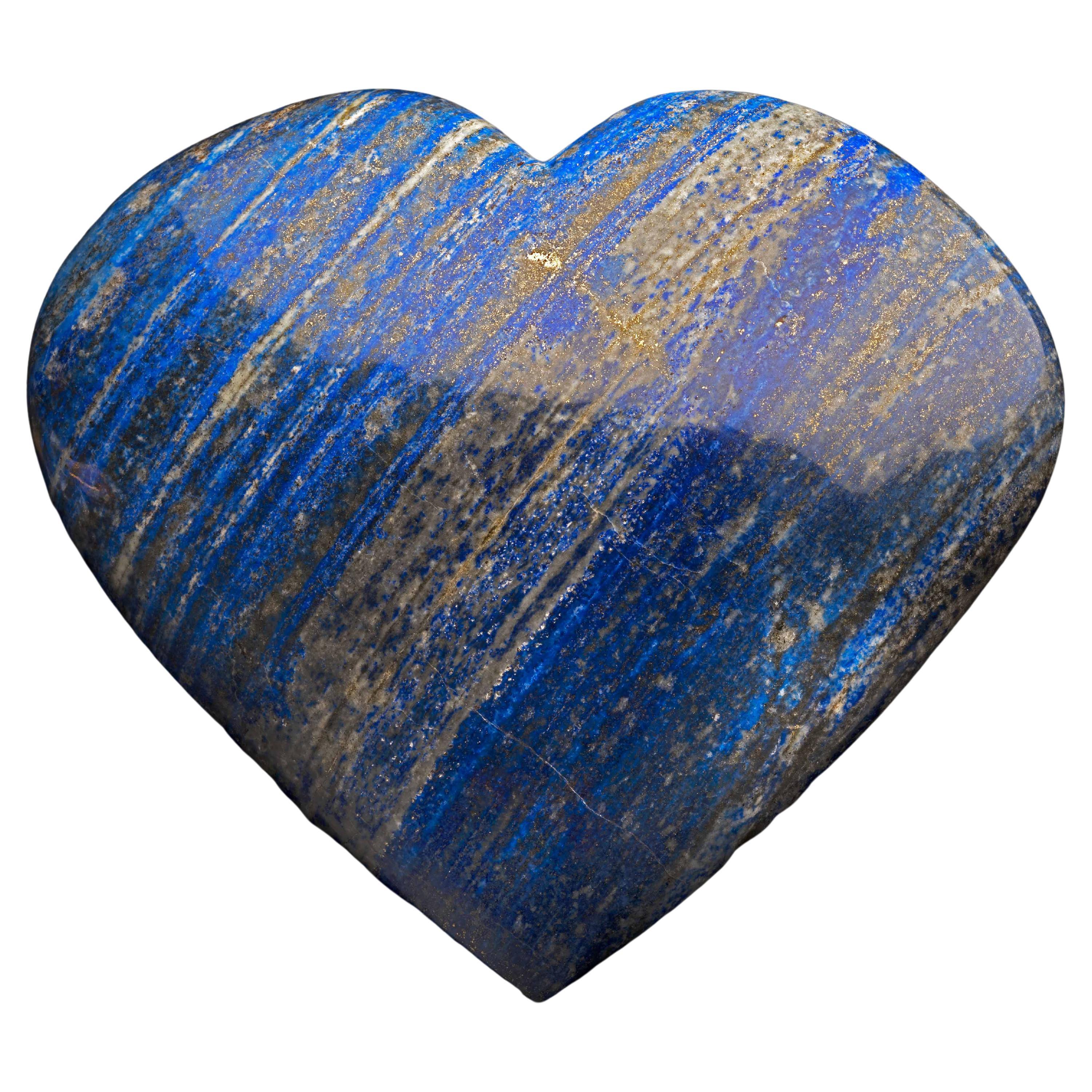 Hand-Carved 23.5 Lb, Lapis Lazuli Heart For Sale