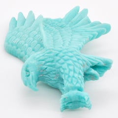 Hand Carved 29.14 Carats Natural Arizona Turquoise Eagle Loose Gemstone Pendant