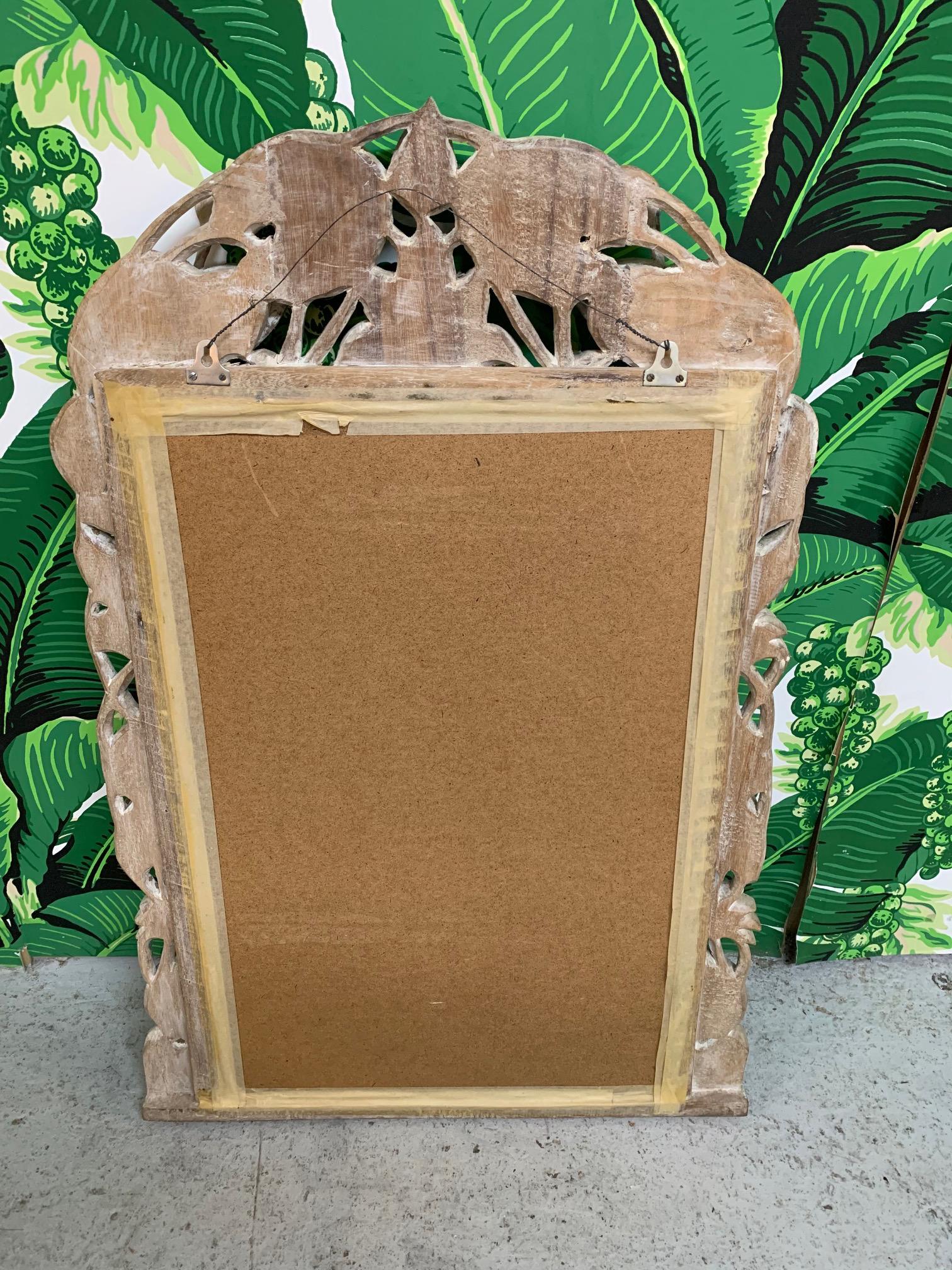 Hand Carved 3-Dimensional Tropical Bird Mirror 1