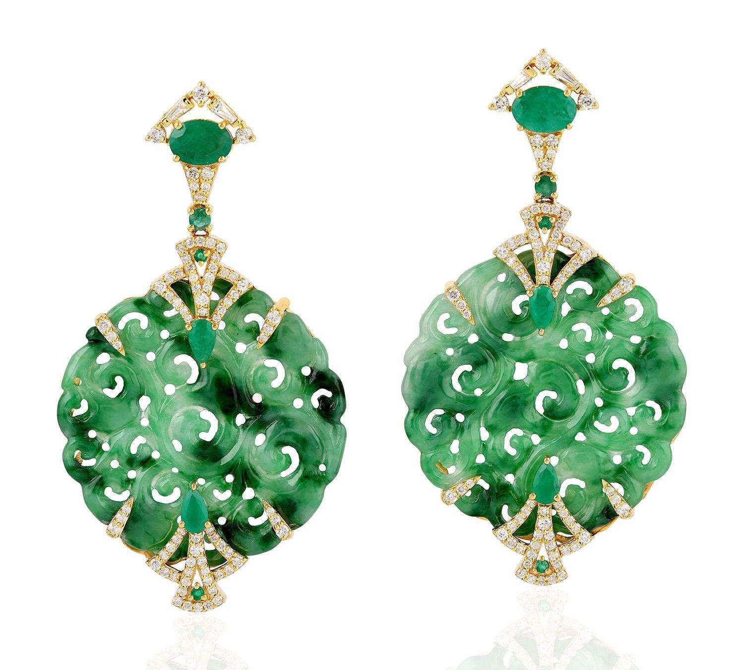 carved jade earrings