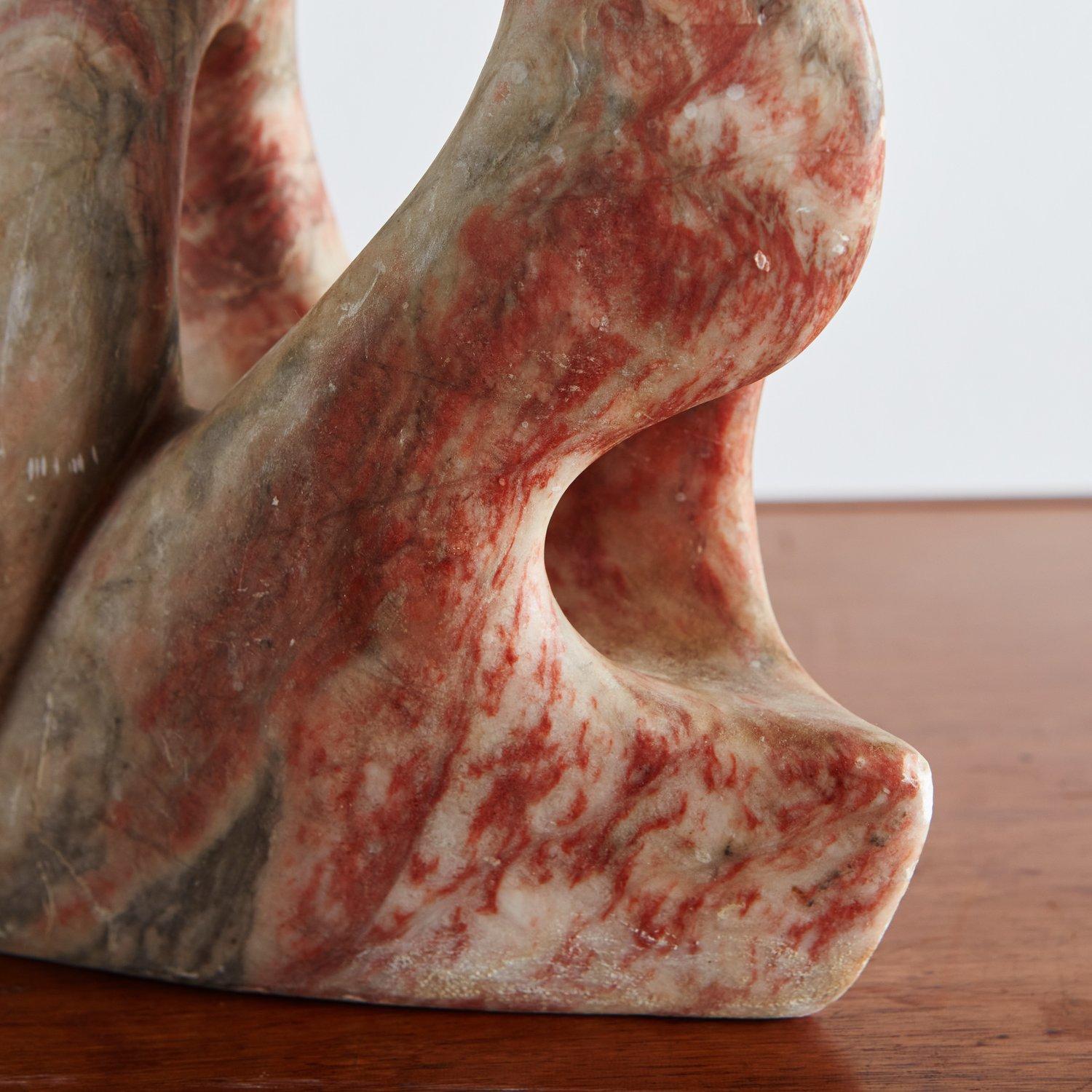 Hand Carved Abstract Coral Marble Sculpture, 20th Century 6