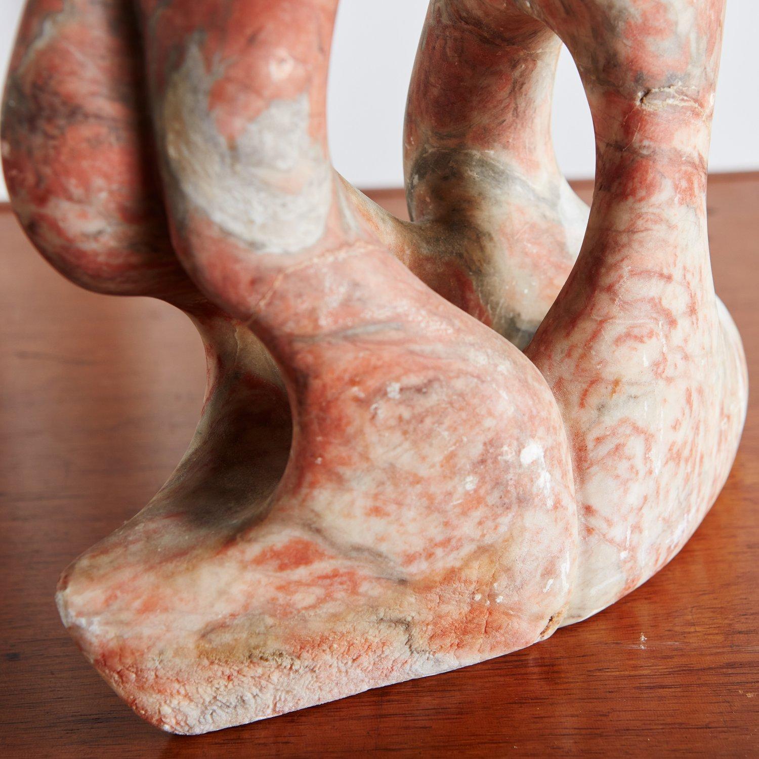Hand Carved Abstract Coral Marble Sculpture, 20th Century 4