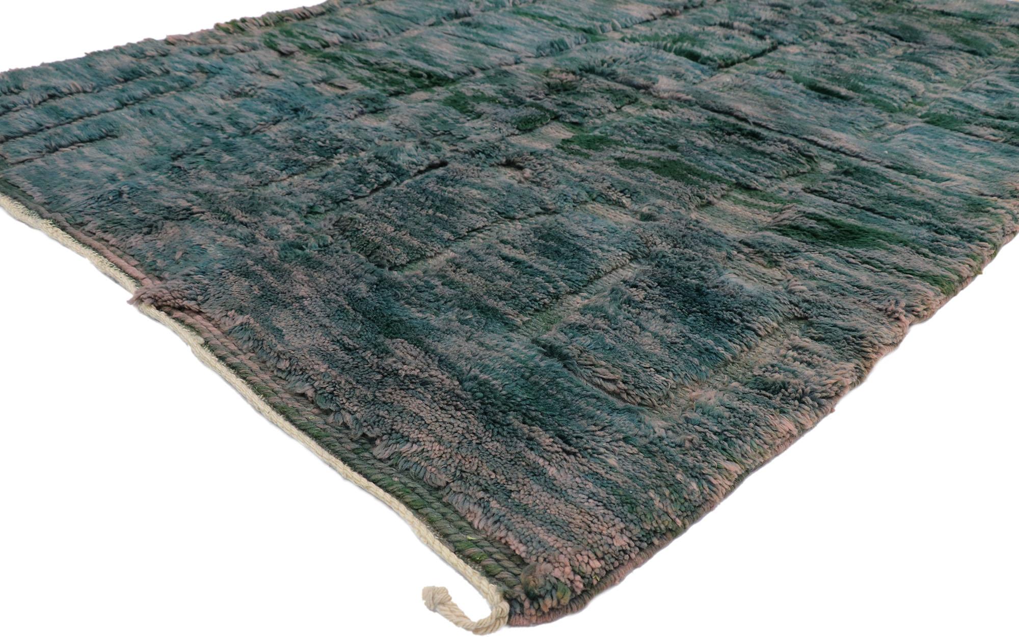 21130 Earthy Abstract Moroccan Rug, 05'07 x 07'09.
Emulating nomadic charm and Abstract Expressionism, this hand knotted wool Berber Moroccan rug is a captivating vision of woven beauty. The visual complexity and earthy colors woven into this piece