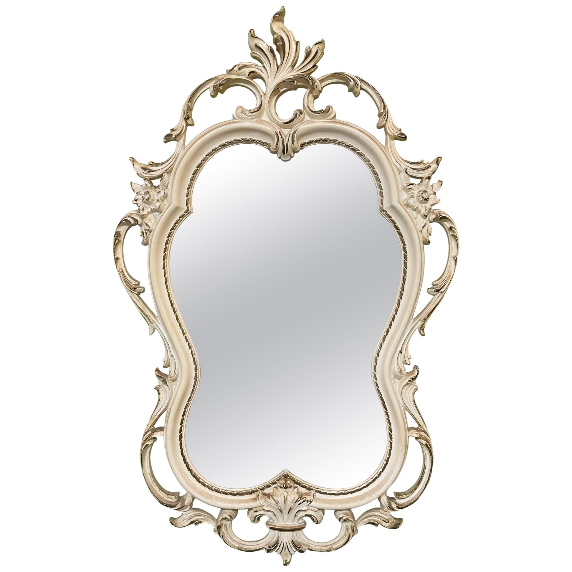 Hand Carved Acanthus Leaf Scrollwork Mirror by Syroco