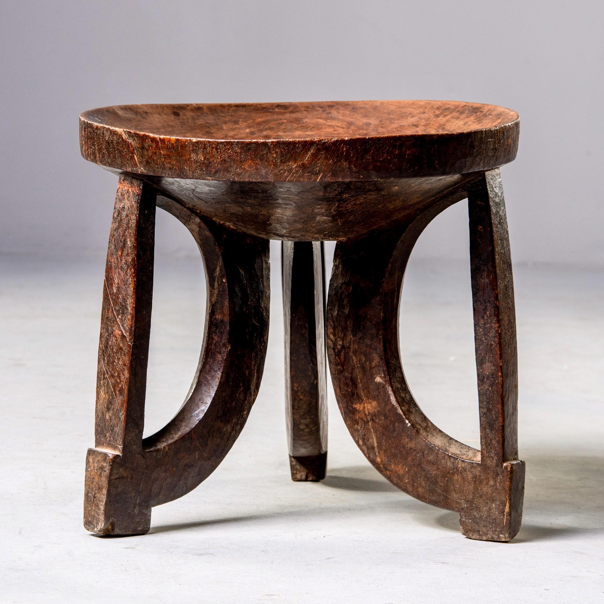 20th Century Hand Carved African Hardwood Tribal Stool/Table