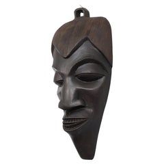 Hand-Carved African Wooden Face Mask, 1980s
