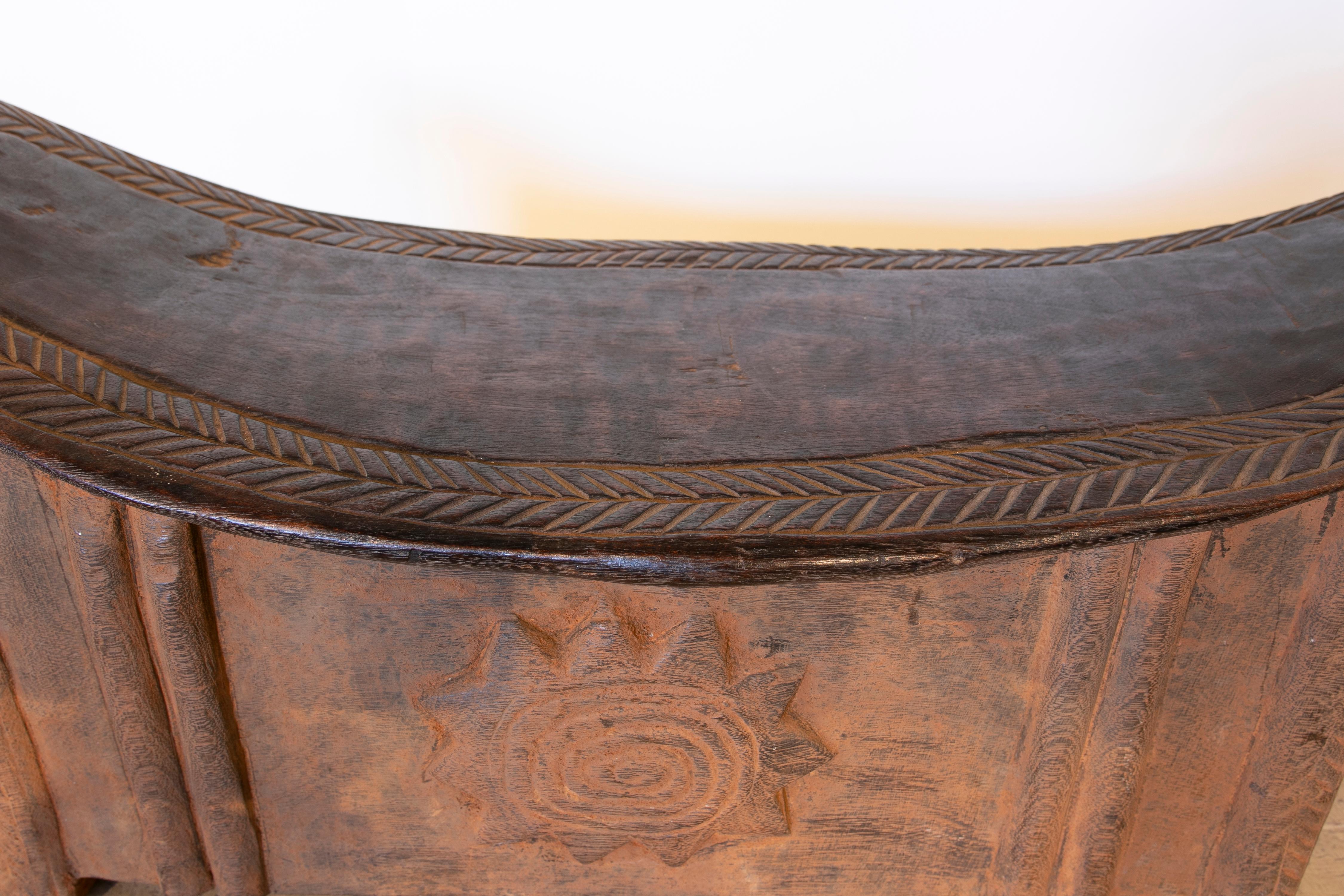 Hand-Carved African Wooden Stool For Sale 6