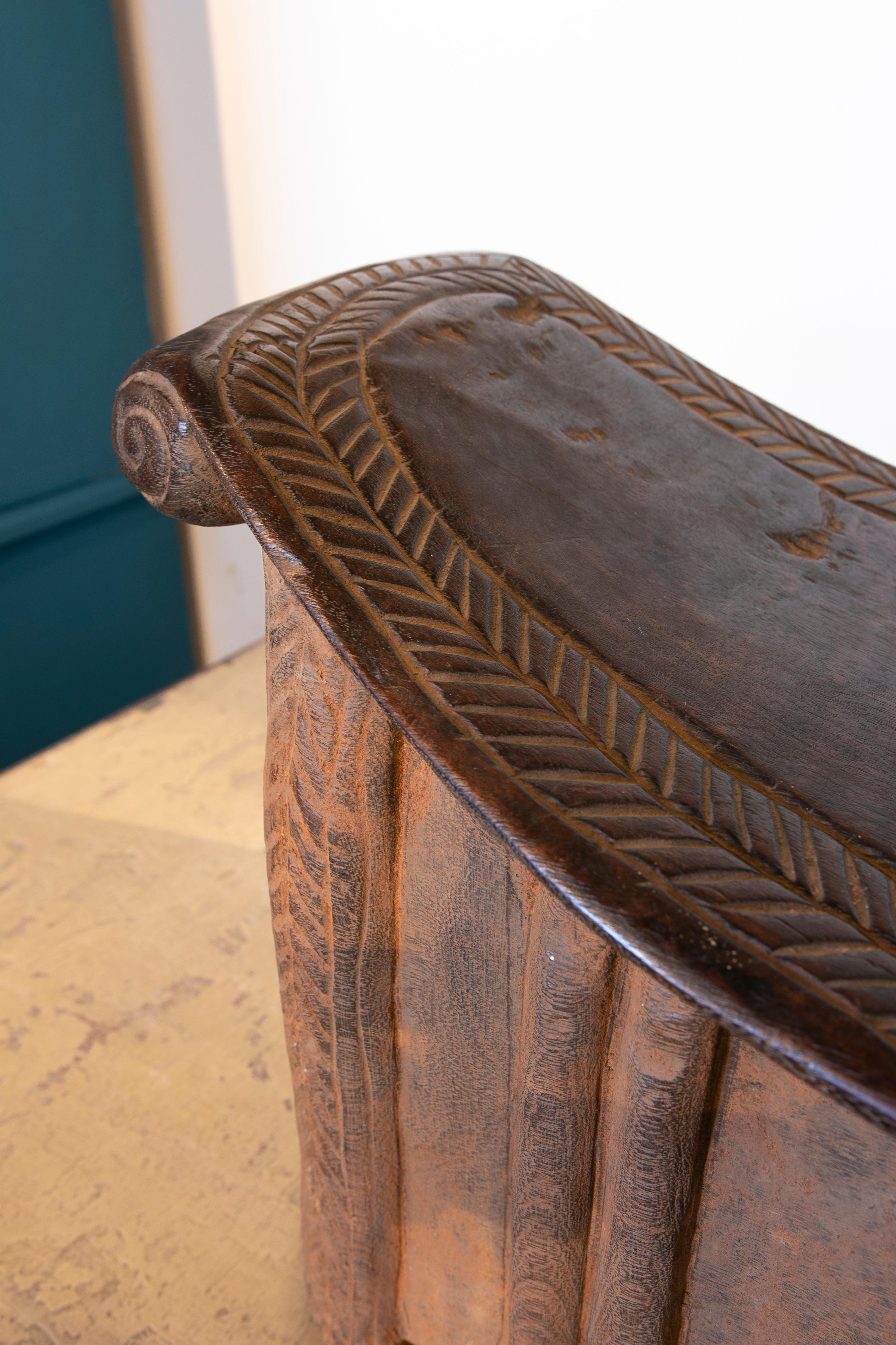 Hand-Carved African Wooden Stool For Sale 3