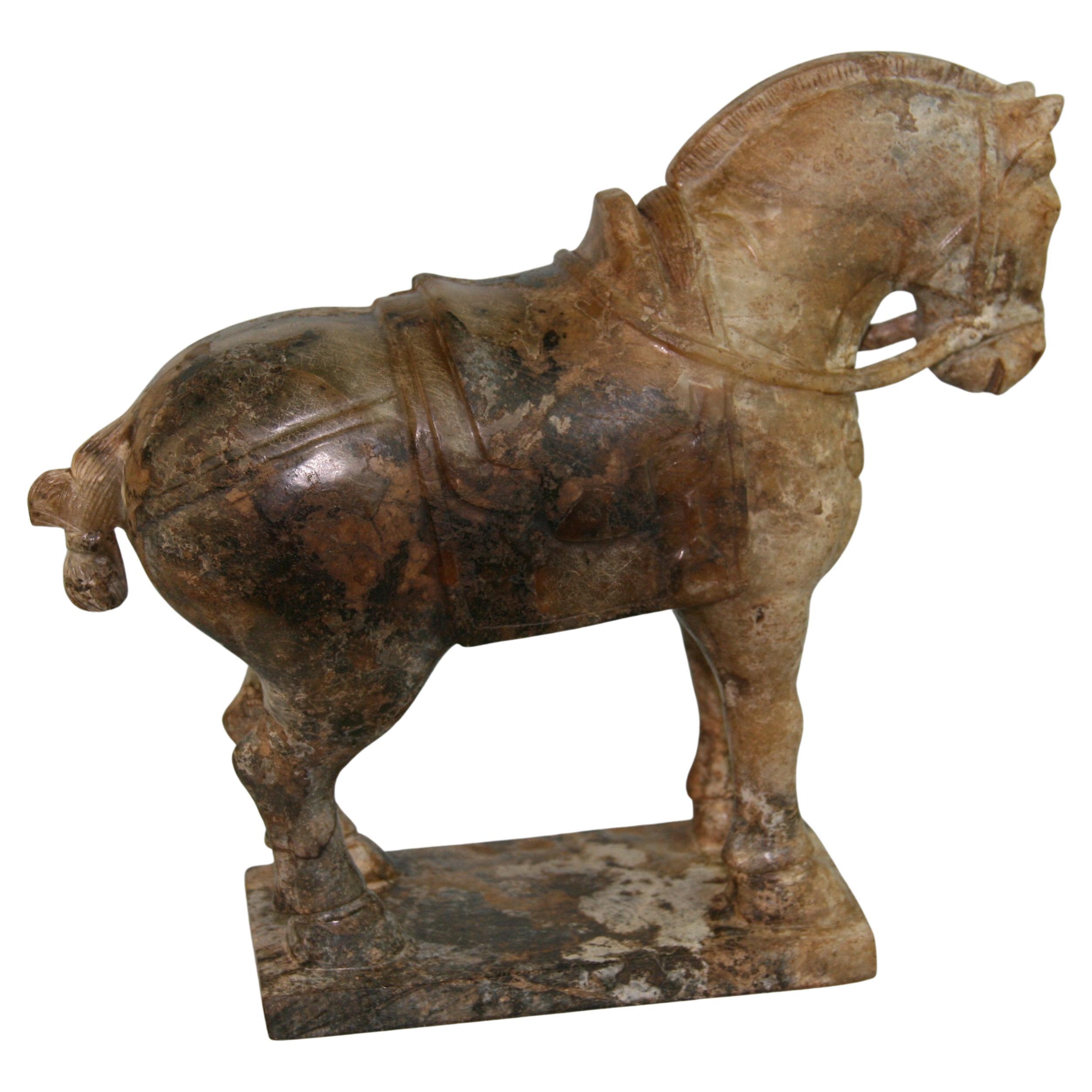 Hand Carved Agate Horse Sculpture