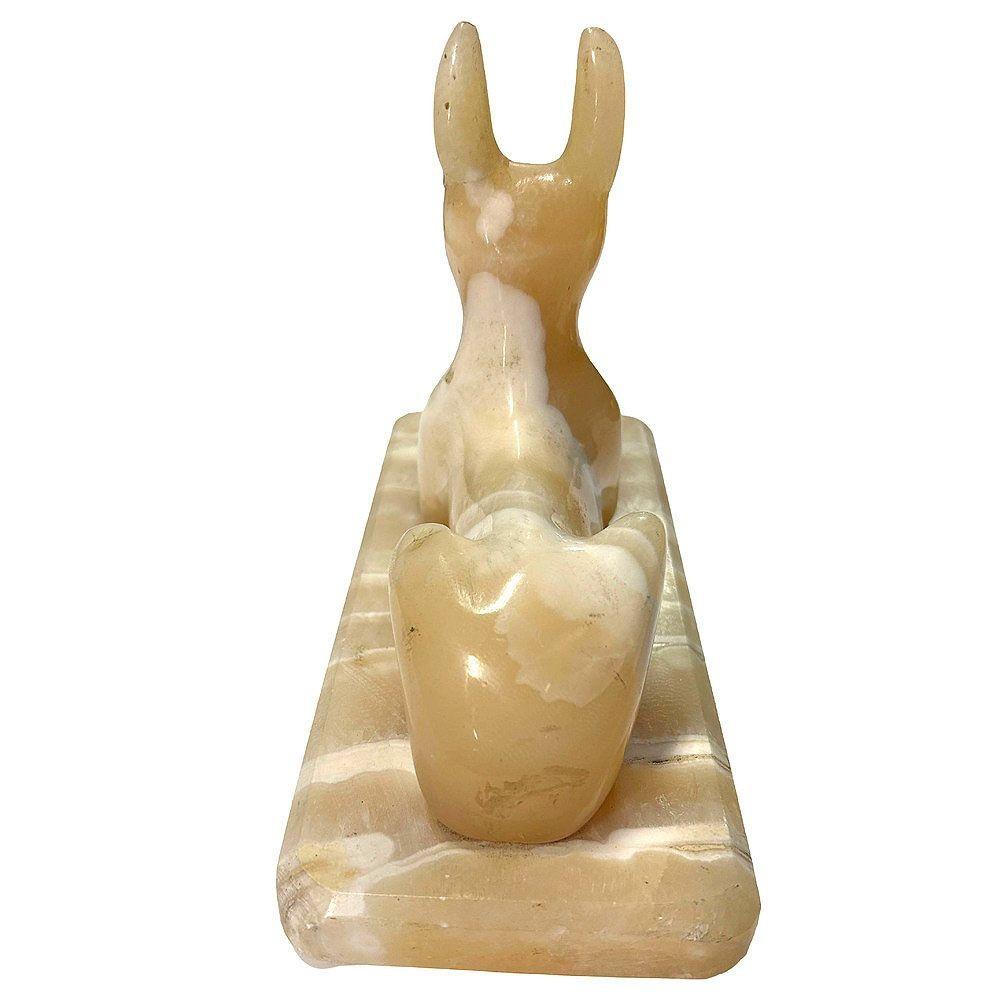 Scultura di Dio egiziano Anubis scolpita a mano in alabastro Peso di carta In condizioni ottime in vendita a Van Nuys, CA
