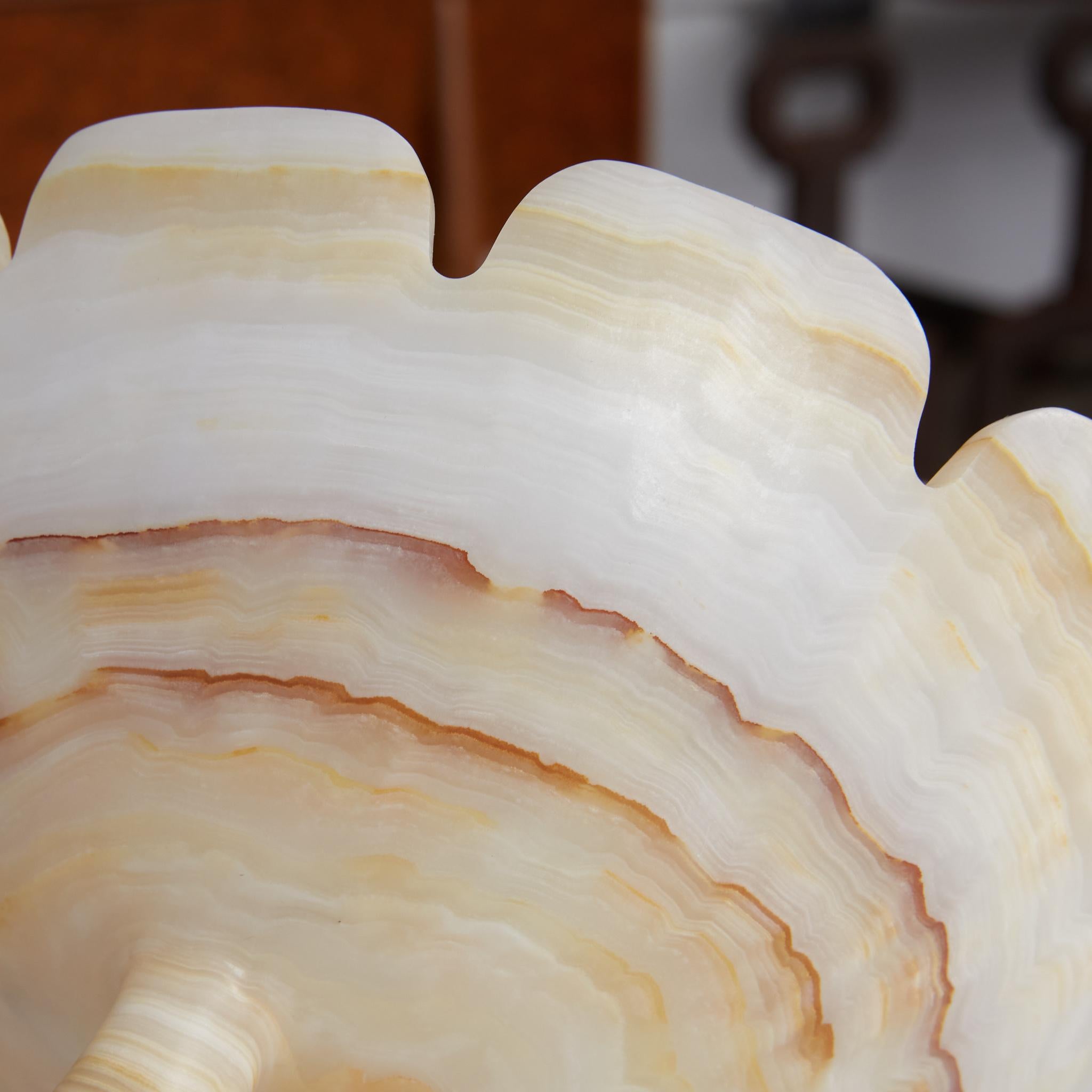Hand Carved Alabaster Bowl with Tripod Legs 1