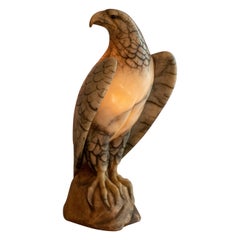 Hand Carved Alabaster Eagle Lamp, Italian, circa 1920