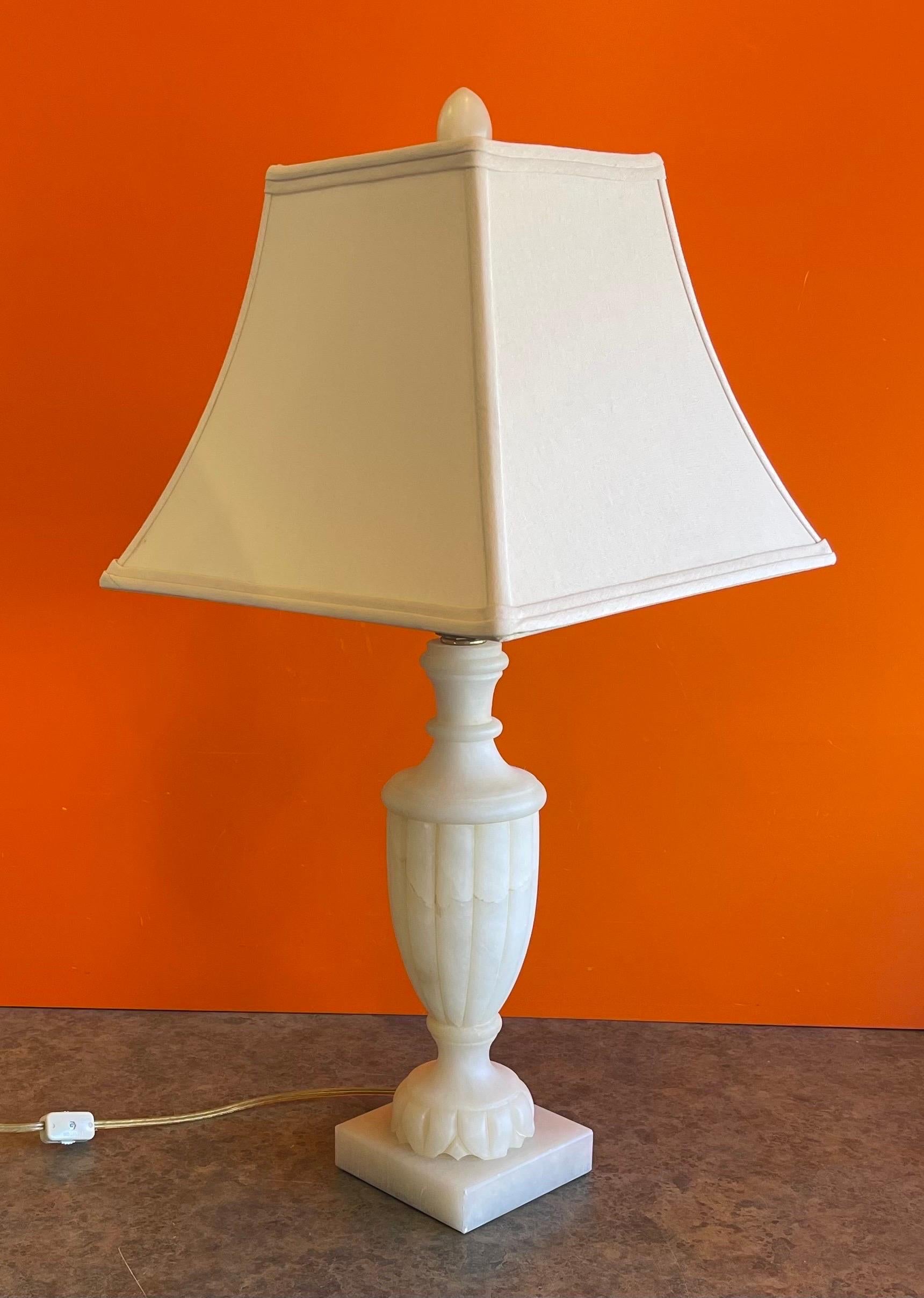 Hand Carved Alabaster Table Lamp by Sarreid Ltd. For Sale 3