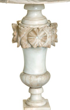 Hand Carved Italian Alabaster Urn Lamp