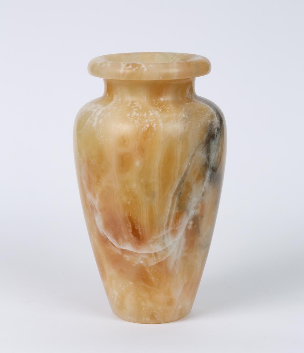 Modern Hand Carved Alabaster Vase